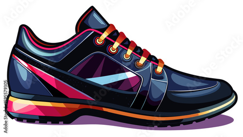Modern black shoe mockup on white background.