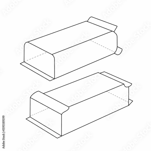 Outline SVG template of tuck end folding carton box – dieline packaging design for product mockups, branding and die cut layout presentation