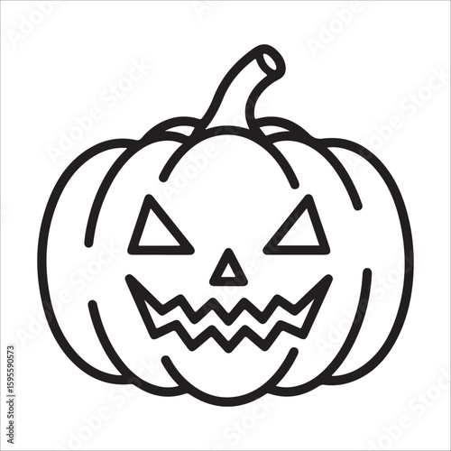 Scary pumpkin face illustration halloween jack o lantern