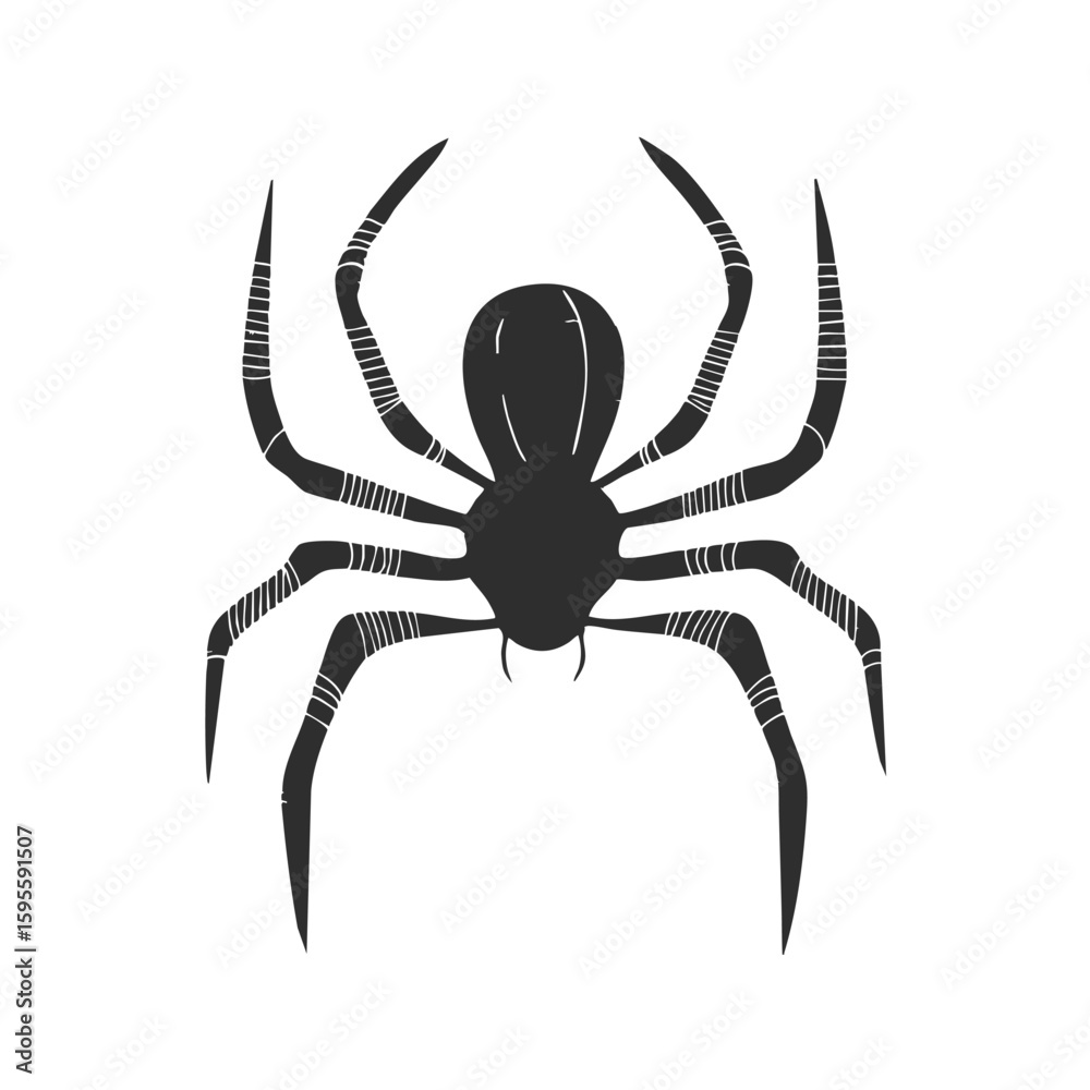 Obraz premium Spider Silhouette Illustration. Arachnid Symbolism And Halloween Theme. Isolated Vector Illustration
