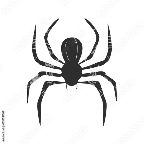 Spider Silhouette Illustration. Arachnid Symbolism And Halloween Theme. Isolated Vector Illustration