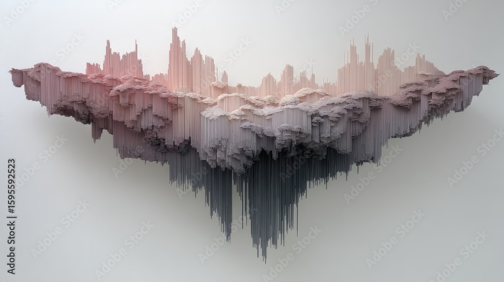Fototapeta premium Abstract three-dimensional landscape artwork.