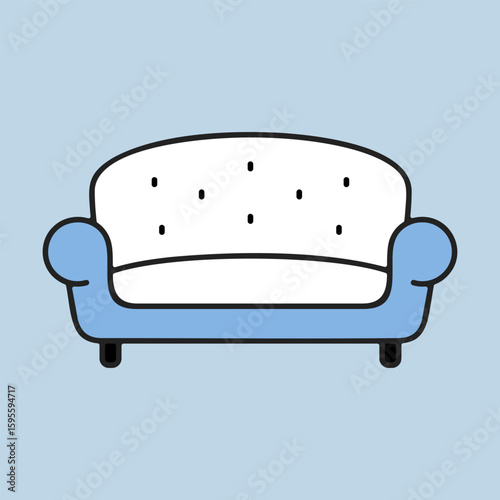 Soft sofa vector icon. Furniture sign