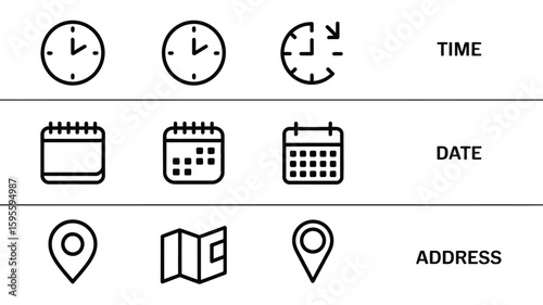 Vector calendar icons set for web design and business communication