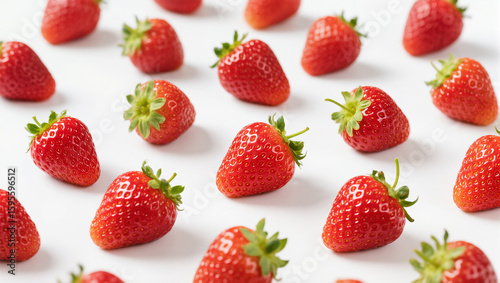 strawberries on white background