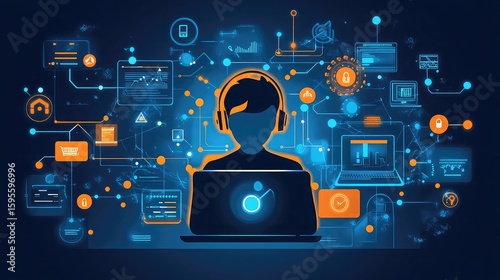 Technical Support with Assistance Icons for Ongoing Customer Help Services Representing 24/7 Support IT Solutions and Digital Customer Assistance for Seamless Business Operations