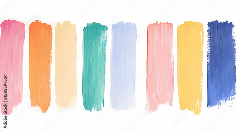 Fototapeta premium A vibrant lithograph print featuring joyful rainbow-colored paint strokes on a textured background, perfect for adding a burst of color to creative projects. This expressive multicolor artwork