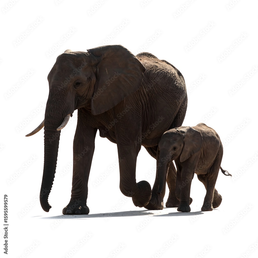 Fototapeta premium African Elephant mother and calf