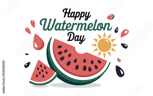 Watermelon slices and sun fruit seeds