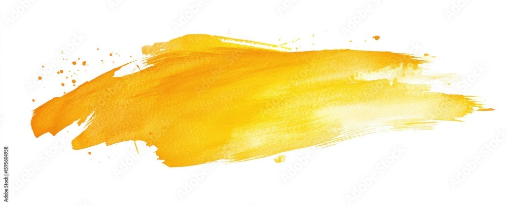 Fototapeta premium A vibrant, horizontal smear of bold, golden-yellow paint, with subtle, textured brushstrokes and splatters