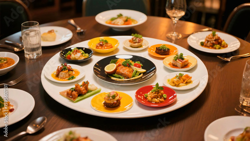 served table in restaurant