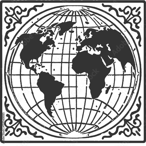 Gasping Earth Vintage Illustration Vector