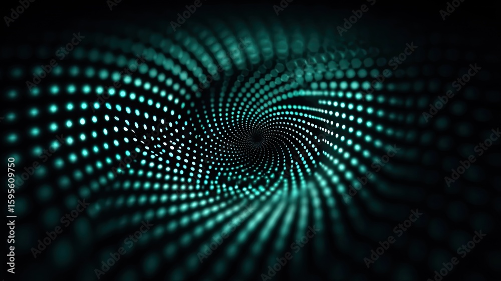 Fototapeta premium Abstract swirling pattern of glowing dots.