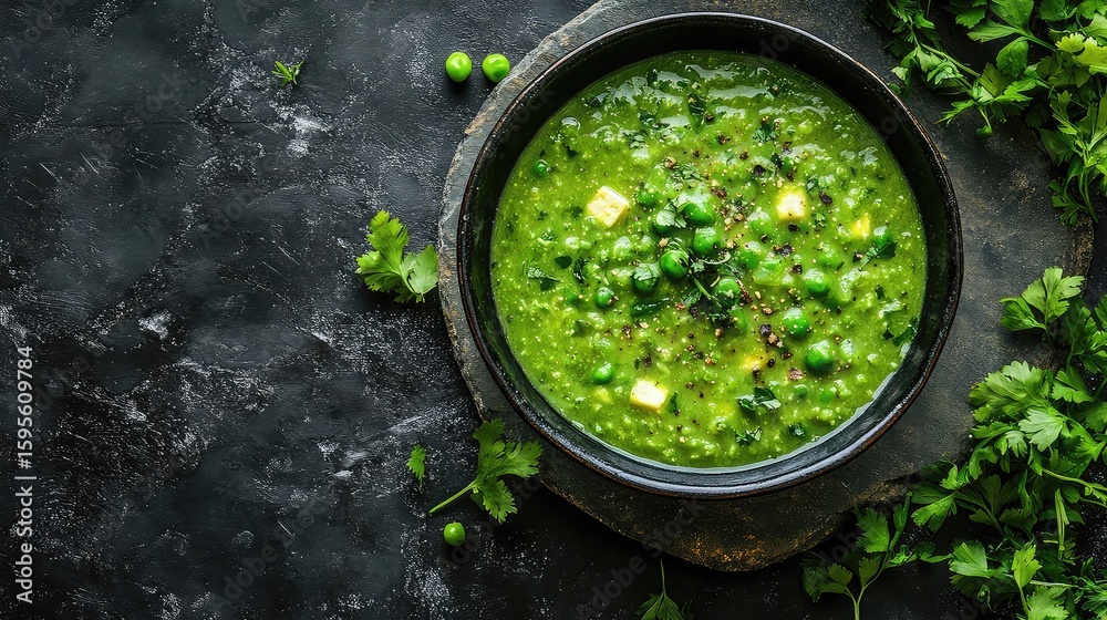 Top View of Matar Paneer Gravy Bowl Representing Indian Cuisine Traditional Dishes and Culinary for Restaurant Menus Food Blogs and Cultural Recipes Top View of Matar Paneer Gravy Bowl Representing Indian Cuisine Traditional Dishes and Culinary for Restaurant Menus Food Blogs and Cultural Recipes