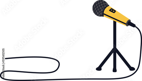 Microphone on Stand with Cable
