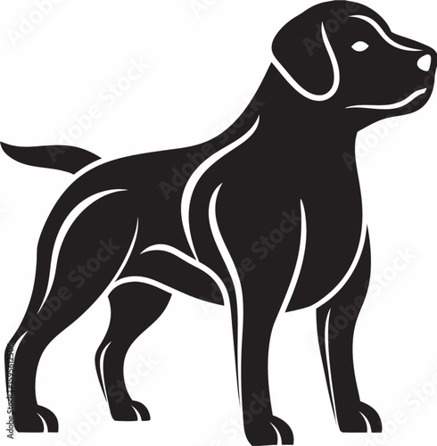Silhouette of a Standing Labrador Dog