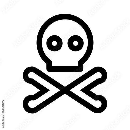 skull and crossbones, skull and crossbones, crossbones and skull death flat vector icon for apps and games, skull