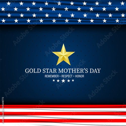 Gold star mothers day background vector illustration