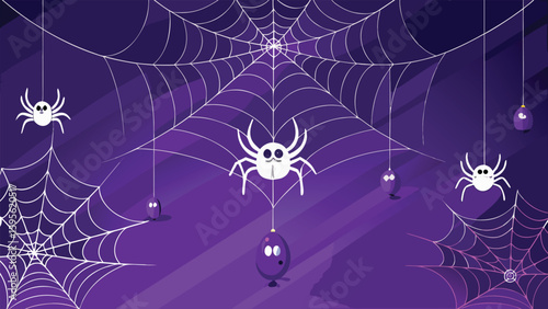 spider web with dew drops