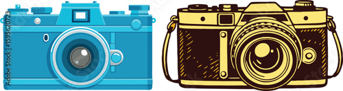 Old vintage camera vector illustration 