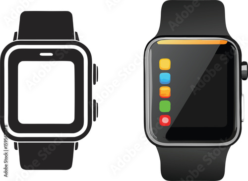 Digital smart watch vector illustration 
