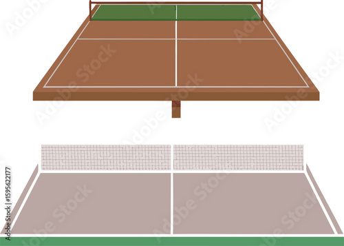 Vector empty tennis court illustration 