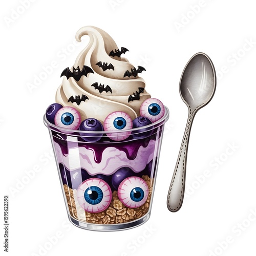 ice cream with spoon