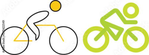 Flat icon of cycling 