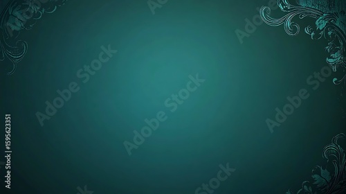 Teal background with ornate corners