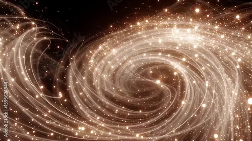 Swirling galaxy with sparkling stars and cosmic elements  