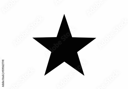A Simple Black Five Pointed Star Emblematic Symbol Centered on a White Background Representing Excellence Achievement or Popularity in a Minimalist Design