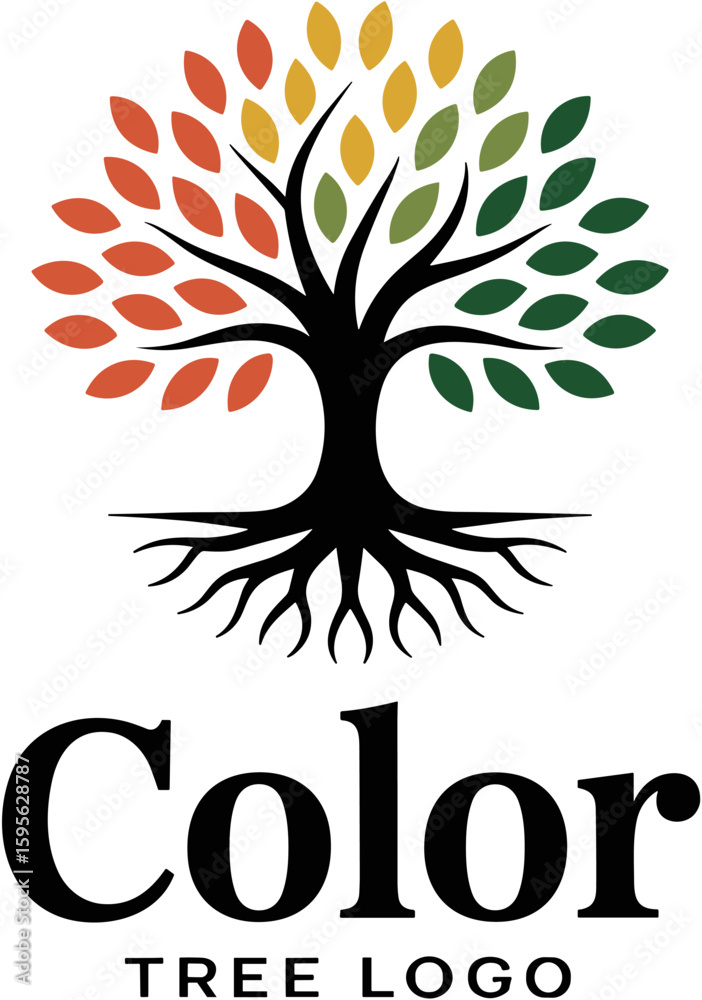 Obraz premium Colorful Tree Logo Design