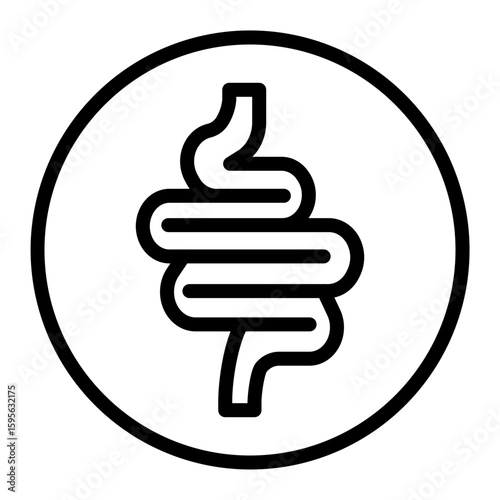 Digestion vector line icon design