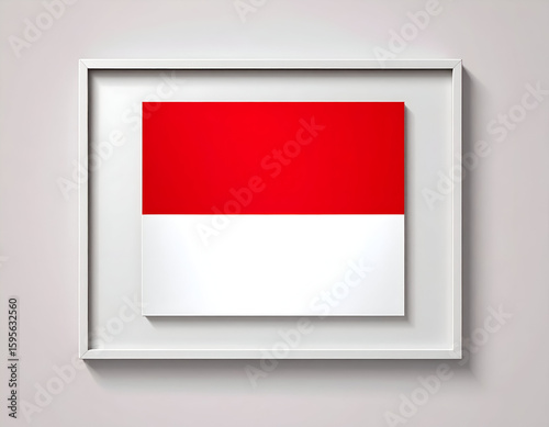 Free Download Framed Red And White Flag On A Neutral Background - GFXLoad
