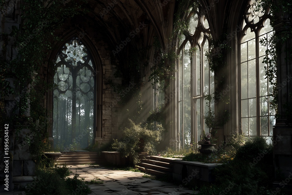 Obraz premium Ancient Ruins Touched by Golden Rays