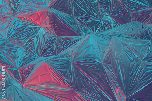 Crystal Polygonal Backgrounds – Abstract 3D Faceted Surfaces with Pink and Blue Gradients for Posters, Album Covers, Web Design, and Futuristic UI Concepts