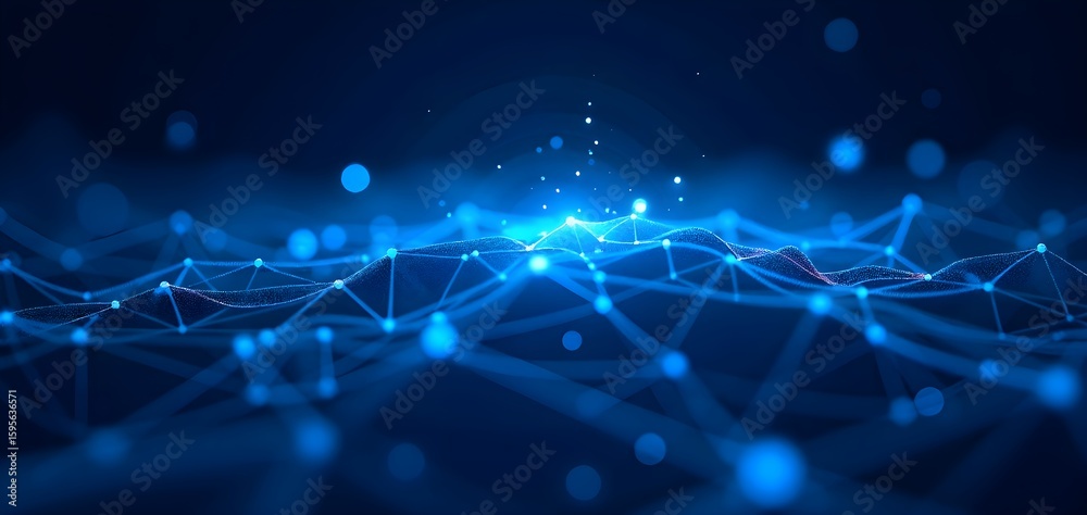 Fototapeta premium Artificial Intelligence Neural Network Glow