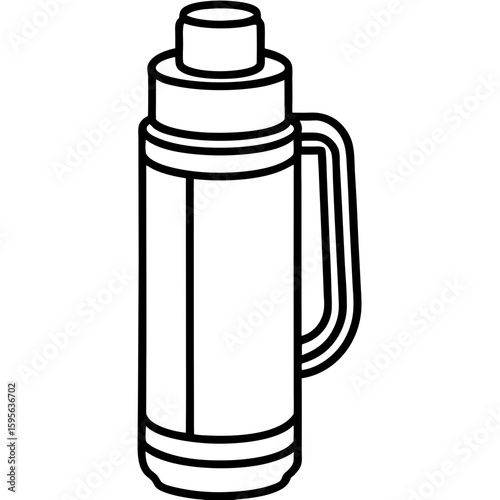 Insulated Flask Icon – Line Art Vector