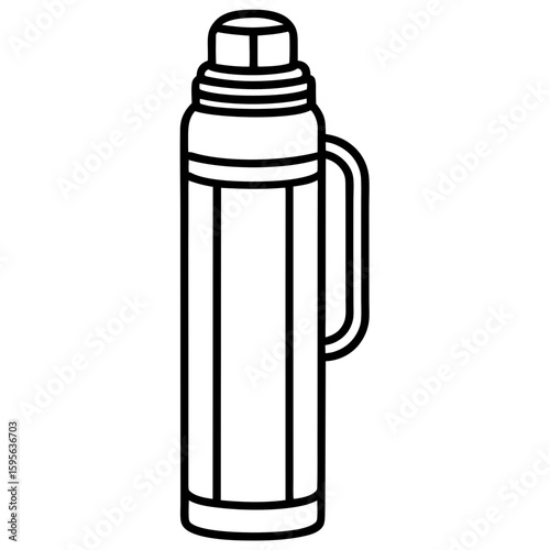 Insulated Flask Icon – Line Art Vector
