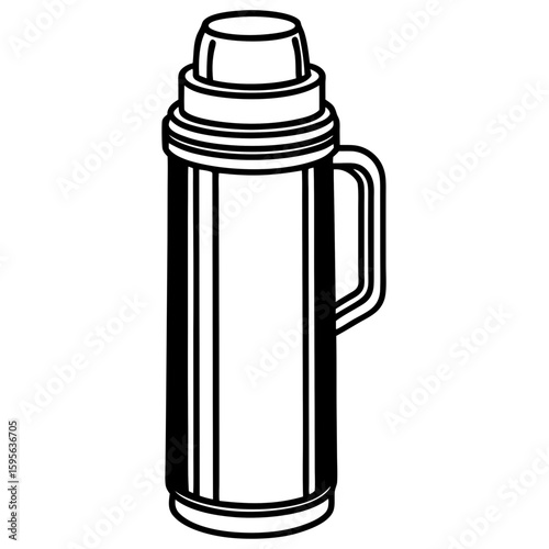 Insulated Flask Icon – Line Art Vector