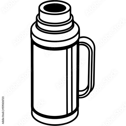 Insulated Flask Icon – Line Art Vector