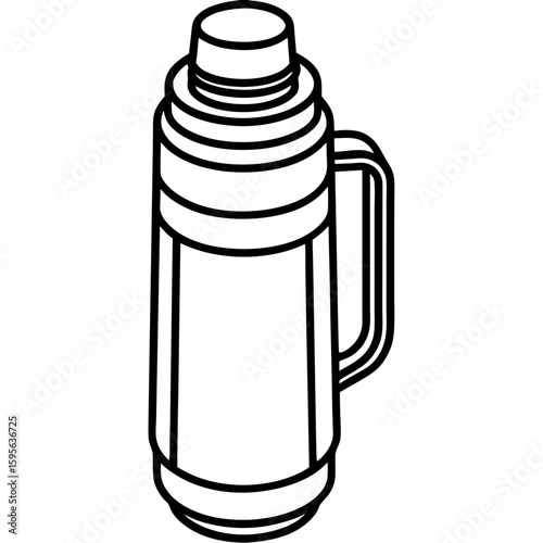 Insulated Flask Icon – Line Art Vector