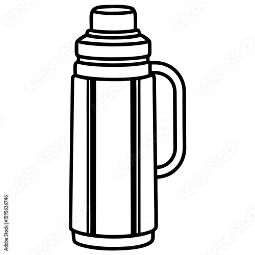 Insulated Flask Icon – Line Art Vector
