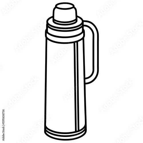 Insulated Flask Icon – Line Art Vector