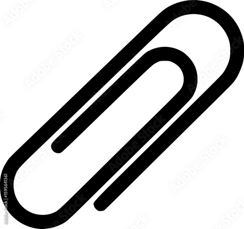 Minimalist Paper Clip Black icon silhouette vector flat illustration design on white background

