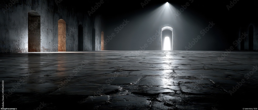 Fototapeta premium Light shines through old archways