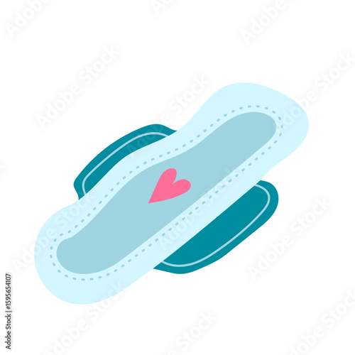 Sanitary Pad with Heart Illustration