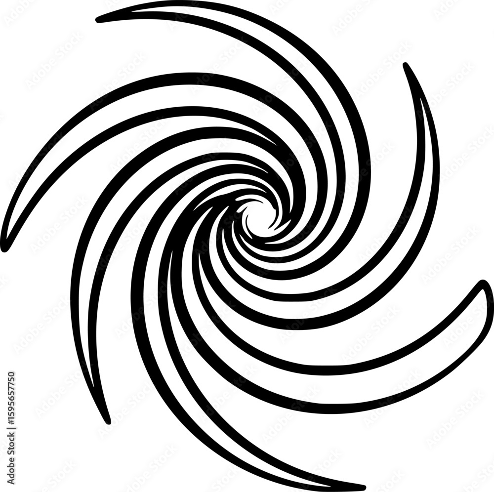Obraz premium Spiral pattern outline icon vector 