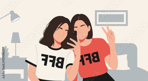 Celebrating National Friendship Day Two Friends Share a Moment, a portrait of shared joy, making a heartwarming scene.