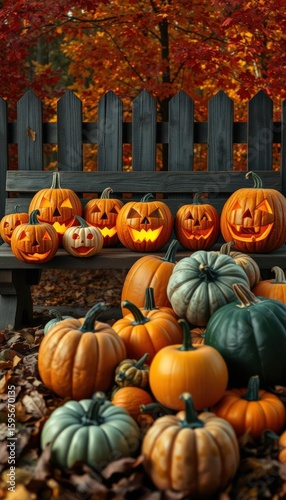 Festive Halloween Pumpkin Patch A Colorful Autumn Display